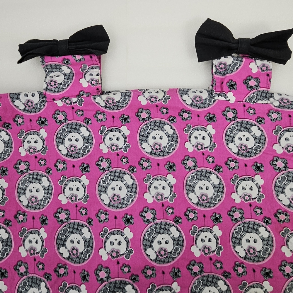 infant Carseat cover with girl skulls and bows 42"L×" 34W